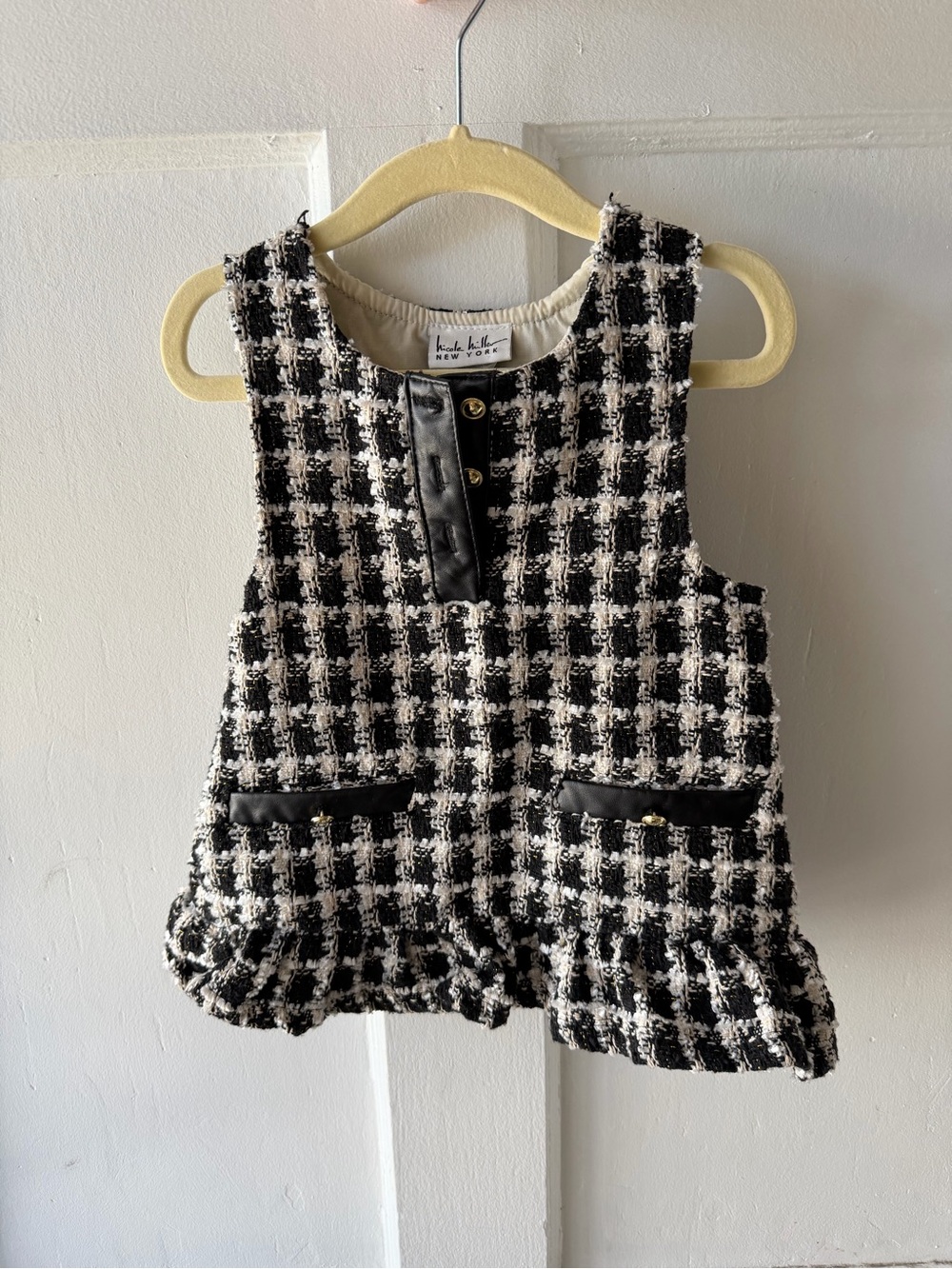 Black & White Tweed Sleeveless Dress -